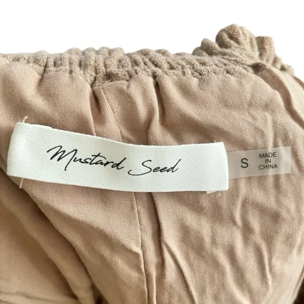 Mustard Seed Skirt Skort Women's Small brown Smocked Waist Mini Party festival